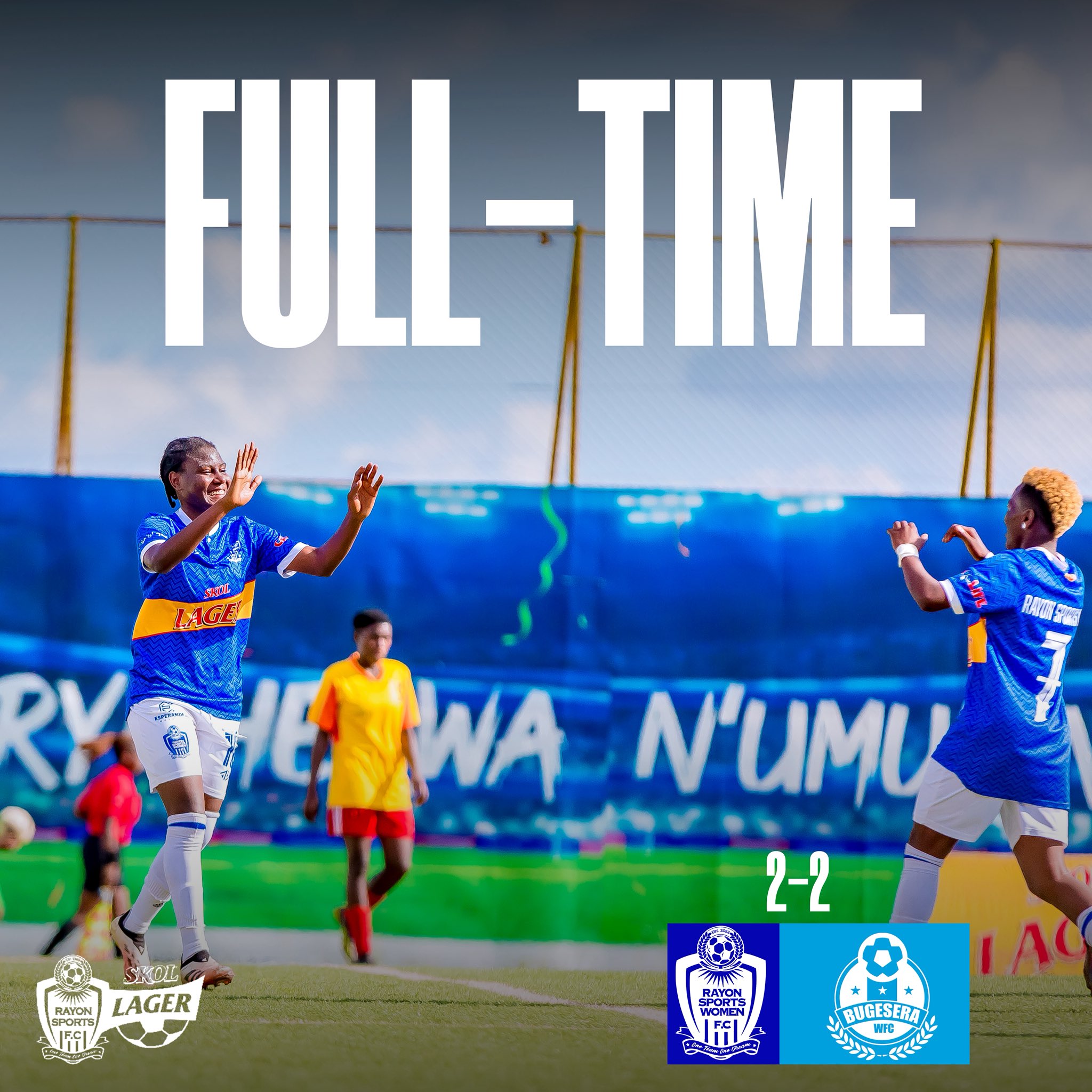 Ikipe ya Rayon Sports Women Football Club yanganyije na Bugesera WFC ibitego 2-2 mu mukino usoza iya shampiyona