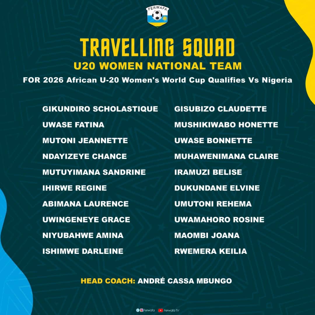 Ikipe y�Igihugu y'u Rwanda "She-Amavubi U-20" yerekeje muri Nigeria